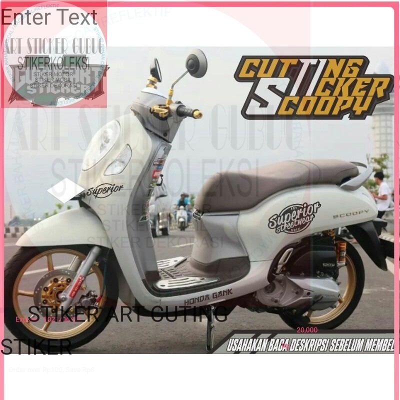STICKER SCOOPY CUTTING SCOOPY SUPERIOR KEREN VIRAL SIMPLE
