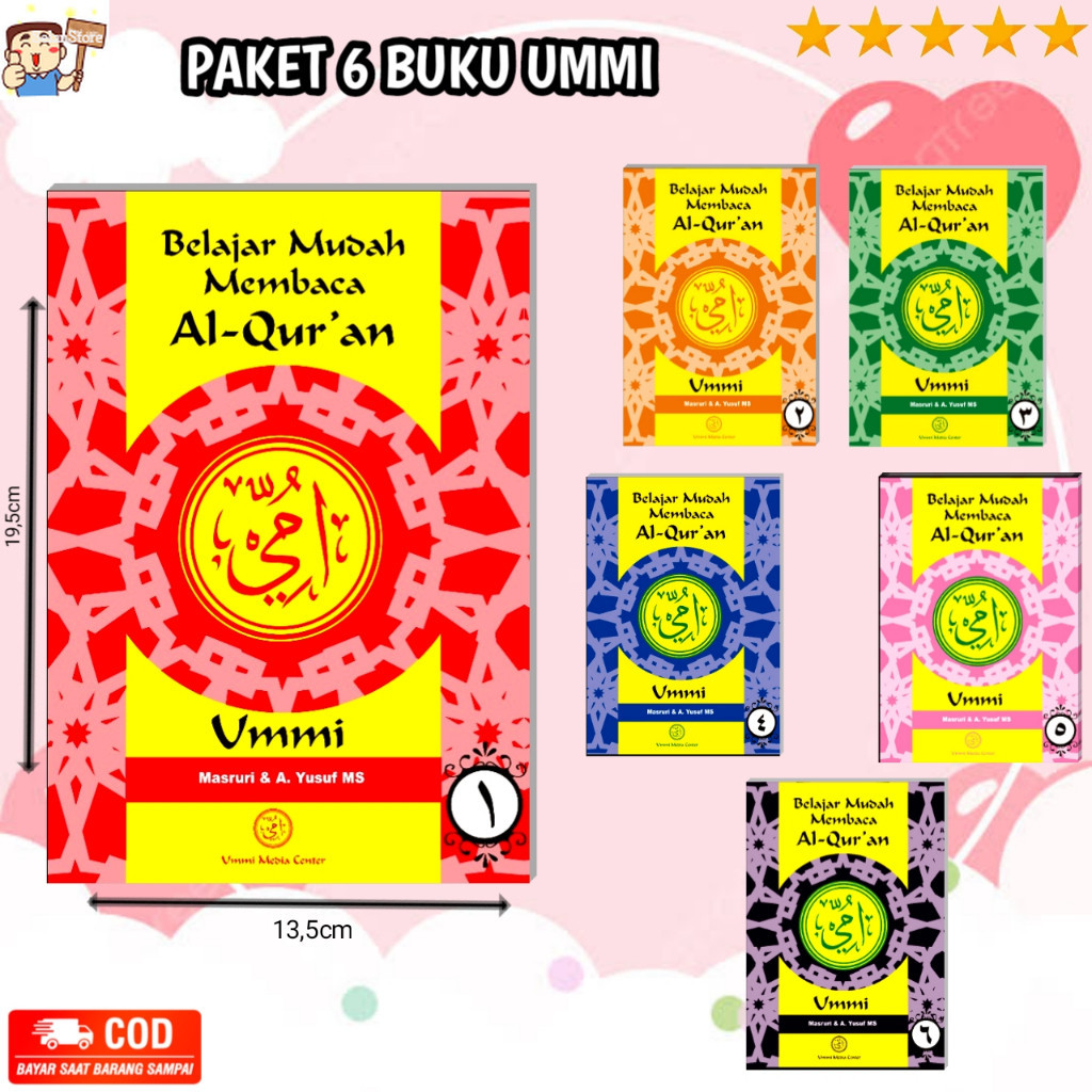 Paket 6 Buku Metode Ummi Lengkap - Jilid 1-6 Belajar Membaca Al-Qur'an / [ SelanStore ]