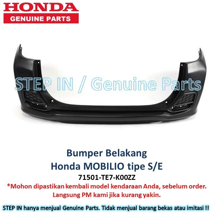 Bemper BELAKANG Honda MOBILIO S E 2014 2015 2016 2017 2018 2019 2020 2021 2022 2023 2024 Bumper baru
