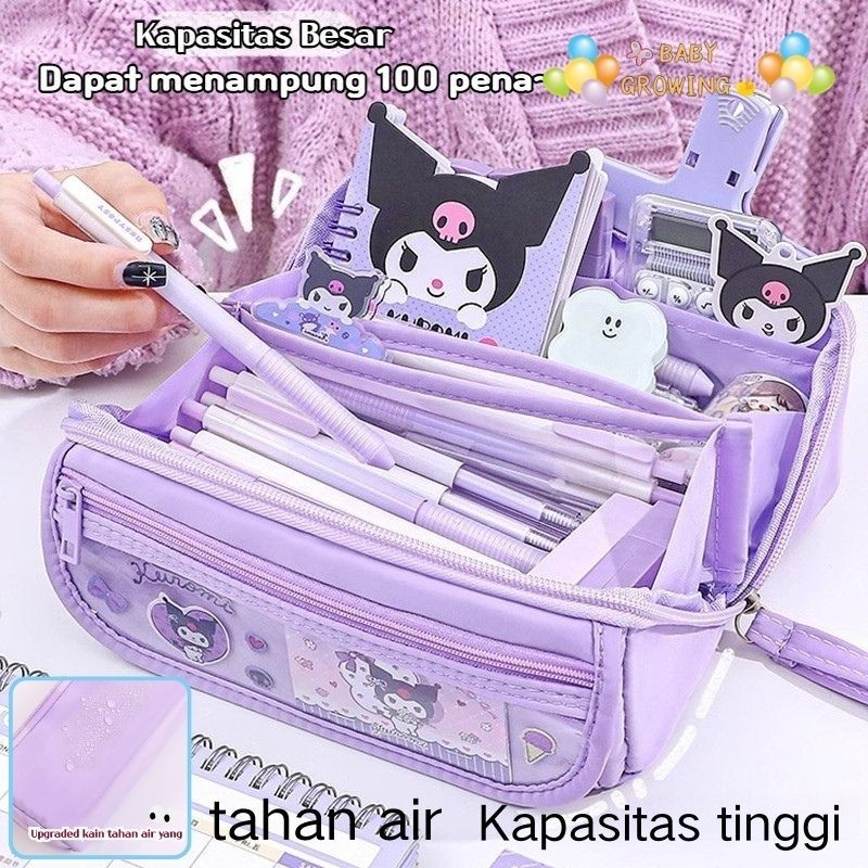 

【Baru】 Berkapasitas Besar Tempat Pensil Sanrio Tempat Pensil Baru tahan air Lucu Pena Tas Kuromi Cinnamoroll Penyimpanan Alat Tulis Siswa Perlengkapan Sekolah Ins Kawaii Hadiah