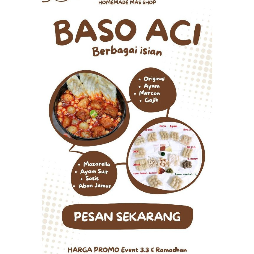 Termurah BASO ACI HOMEMADE boci isi 12 baso aci tulang rangu seblak Boci sehot Baso Aci Ayam Suir sajodo basreng shanty bakso aci