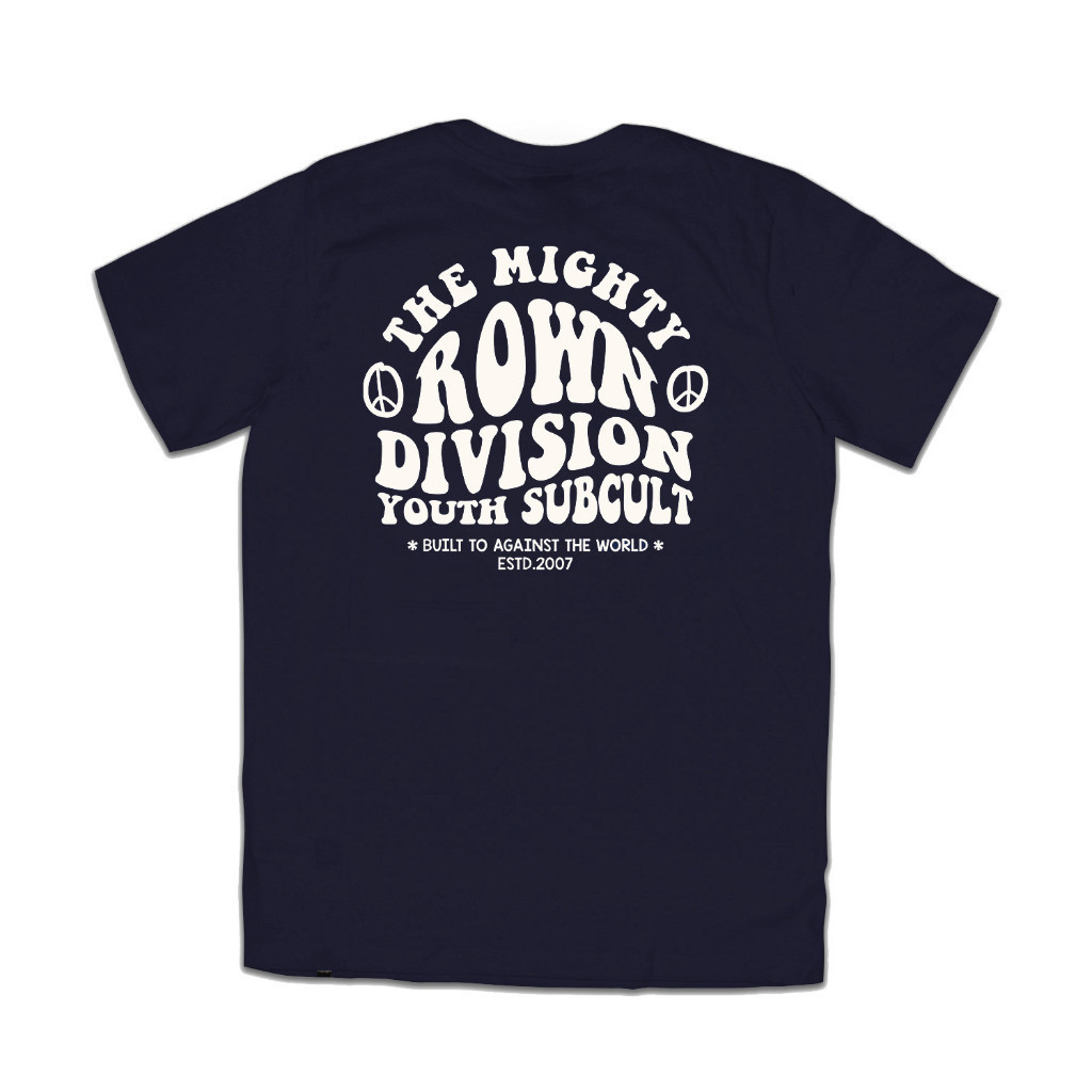Original Design 【Popular】 Rown DIvision Official T-shirt Navy - Rowndvsn Kaos Adors Biru Tua Hitam c