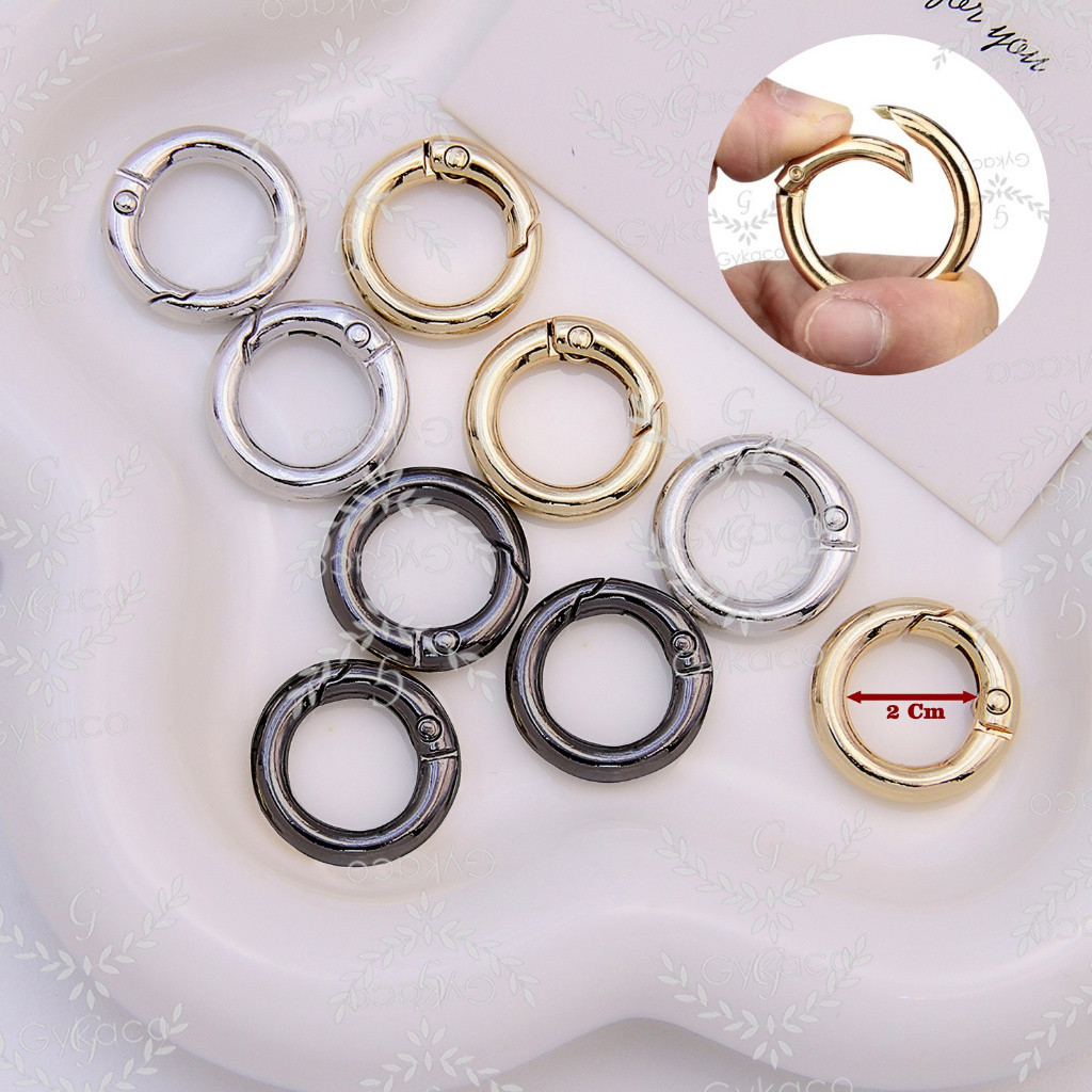 Aksesoris Tas Ring Bulat 2 cm Buka Tutup (A) / Ring O - Aksesoris Tas (IMPORT)
