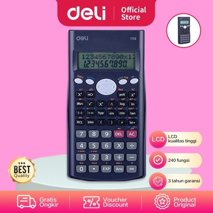 

BobomartX Deli E1710 Scientific Calculator 240F 10 2 Digits