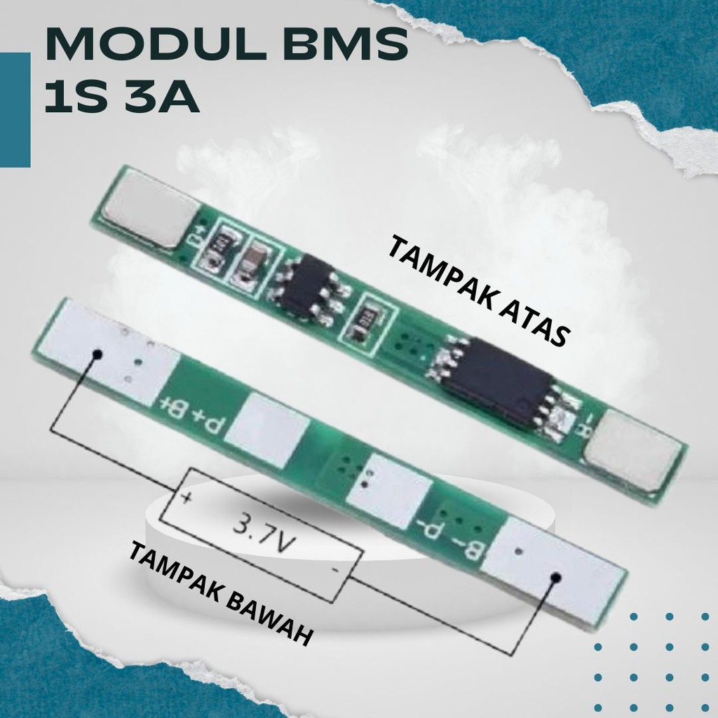 BMS 1S 3.7V 3A – Charger & Proteksi Baterai Li-ion 18650