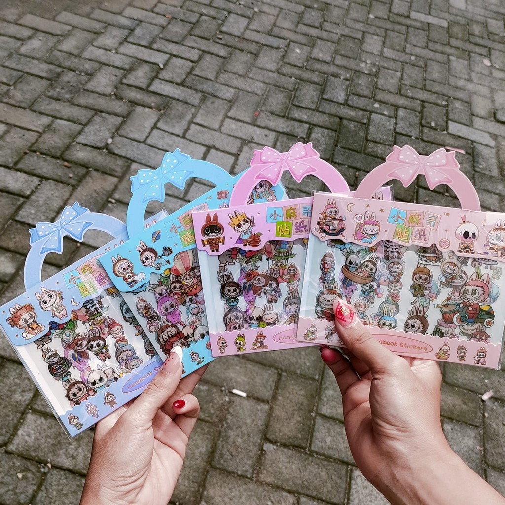 

1 PCS STICKER FANCY LABUBU MODEL TAS TENGTENG