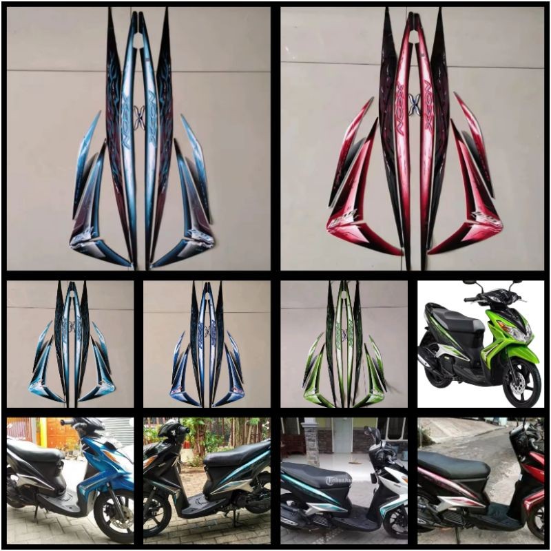 STIKER STRIPING LIS LES POLET BODY MOTOR YAMAHA XEON 2010 2011 KARBU