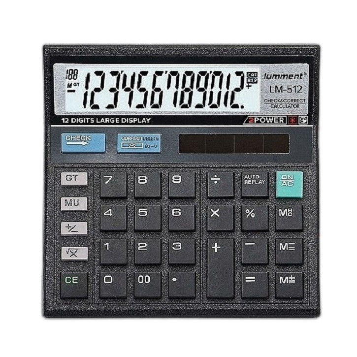 

Kalkulator 12 Digit Lumment 512 Calculator Step's Checks Large Display