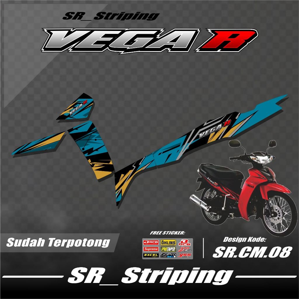 Striping Vega R New / Stiker Vega R New / Variasi Vega R New / Setiker Stiker List Variasi Motor Yam