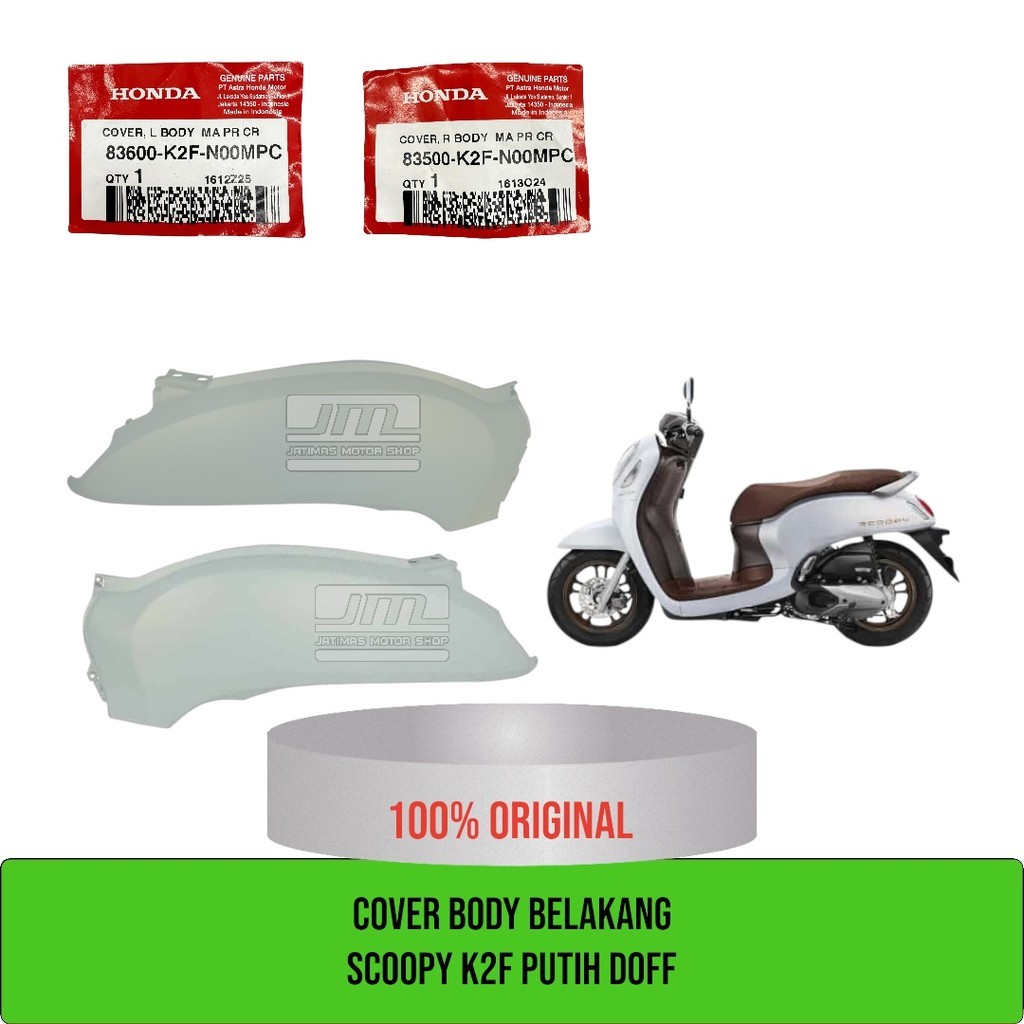 Cover body belakang scoopy K2F putih doff 83500-K2F-N00MPC 83600-K2F-N00MPC