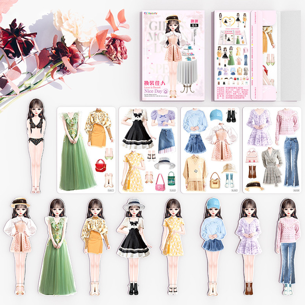 Magnetic Dress Up Dolls Puzzle Toy Safe Harmless Princess Doll For Girls Princess Dress Up Paper Dol