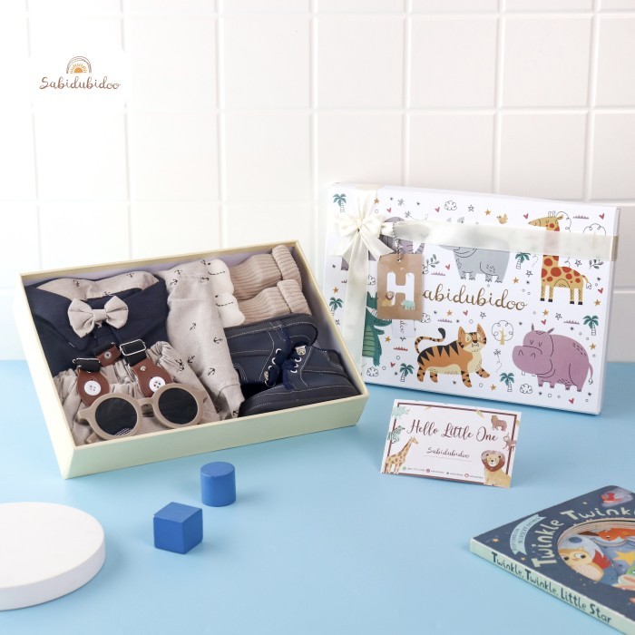 

[Terlaris] BIDOO 4 | EXCLUSIVE HAMPERS FOR BABY BOY | KADO BAYI LAKI LAKI - Navy - creme