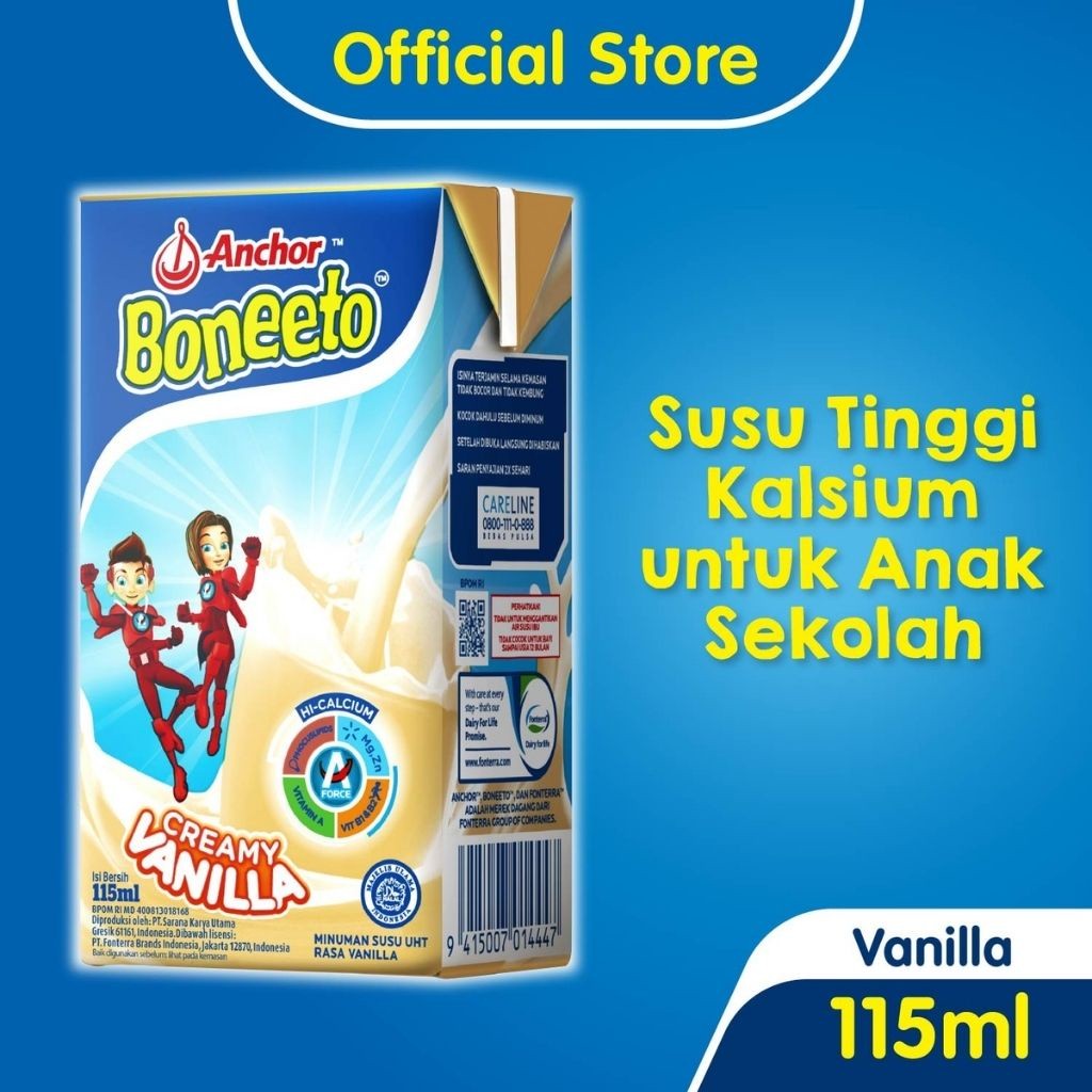 

Boneeto Susu Anak Sekolah UHT Creamy Vanilla 115ml - Nutrisi Pertumbuhan Anak untuk Daya Pikir dan Tubuh Aktif