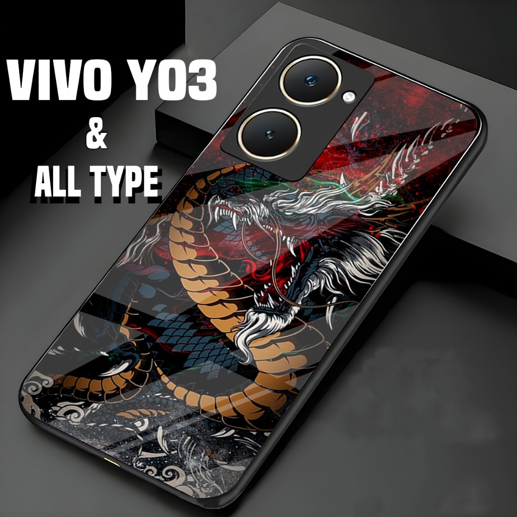 DK55/SOFTCASE GLOSSY KILAU VIVO Y03 DAN ALL TYPE ANDROID DAN SMARTPHONE Y01/Y02/MOTIF NAGA/SOFT CASE