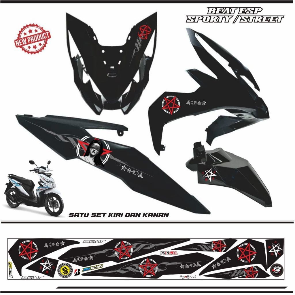 STIKER VARIASI BEAT SPORTY / STRIPING BEAT ESP STRIPING KEREN
