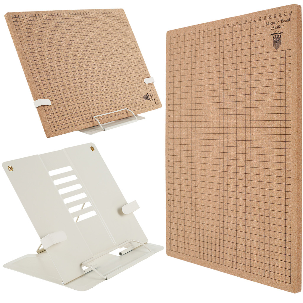 

Macrame Board with Grids 12x16In Double Side Macrame Project Board with Adjustable Holder Reusable Macrame Board for Braiding