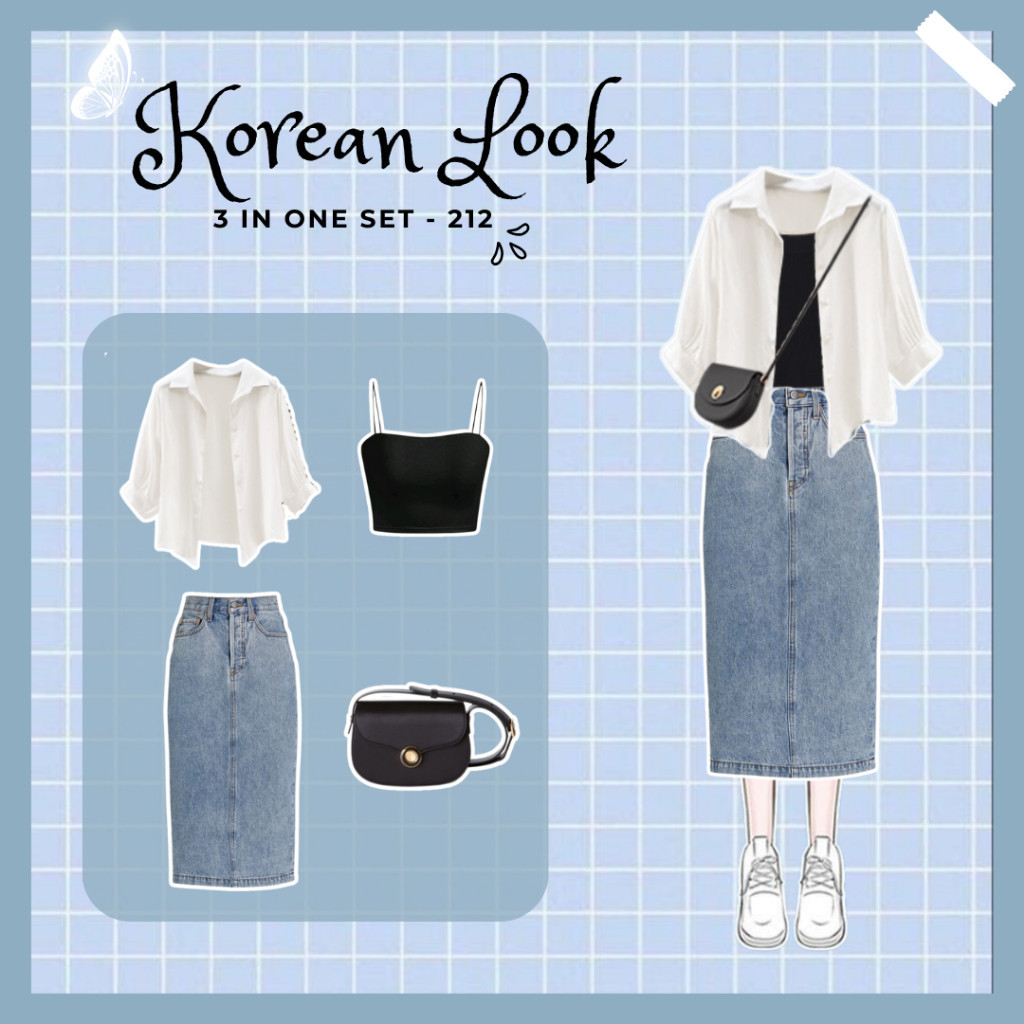 Ramadhan dreamy Aruna 3 In 1 Set AB212 - One Set Rok Korean Style Setelan Rok Wanita Terbaru Set Kor