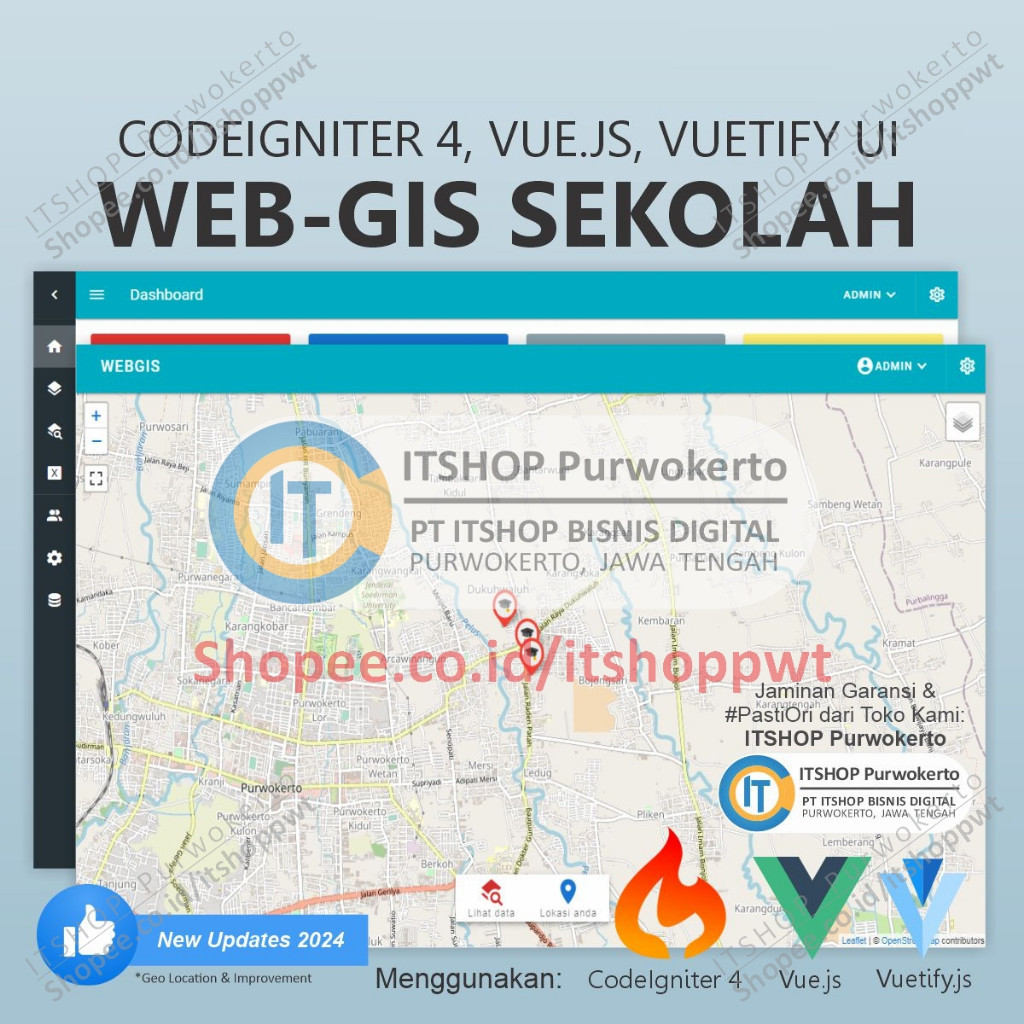 Aplikasi Web GIS Sekolah menggunakan Codeigniter 4 dan Vue.js