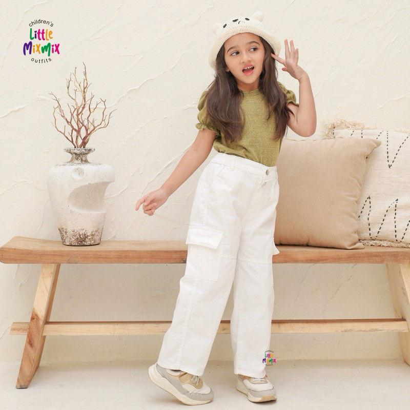 SR56YI Mixmix CARGO PANTS - Celana Kulot Cargo Jeans Anak 2 - 9 Tahun