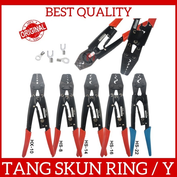 Tang Press Skun Kabel Ring Y Garpu 1.5 sd 16mm Rachet System HS 6 8 16