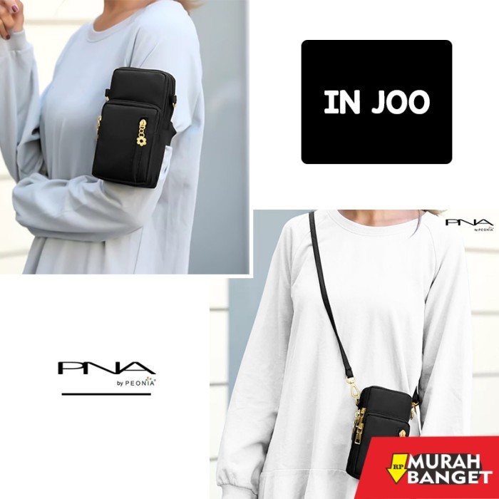 tas selempang wanita simple elegan Peonia PNA INJOO Tas HP Kecil Kerja Selempang Wanita - pink