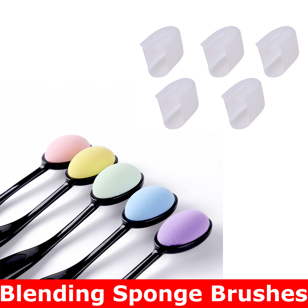 

5pcs/pack Useful Blending Sponge Brushes/Cap Soft Oval Blending Brushes for DIY Inking Water-based Drawing Painting Craft Tool