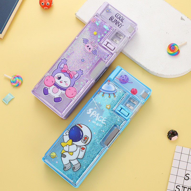 

Tempat Pensil Glitter Pasir / Tempat pensil tuls banyak ruang XPM-562