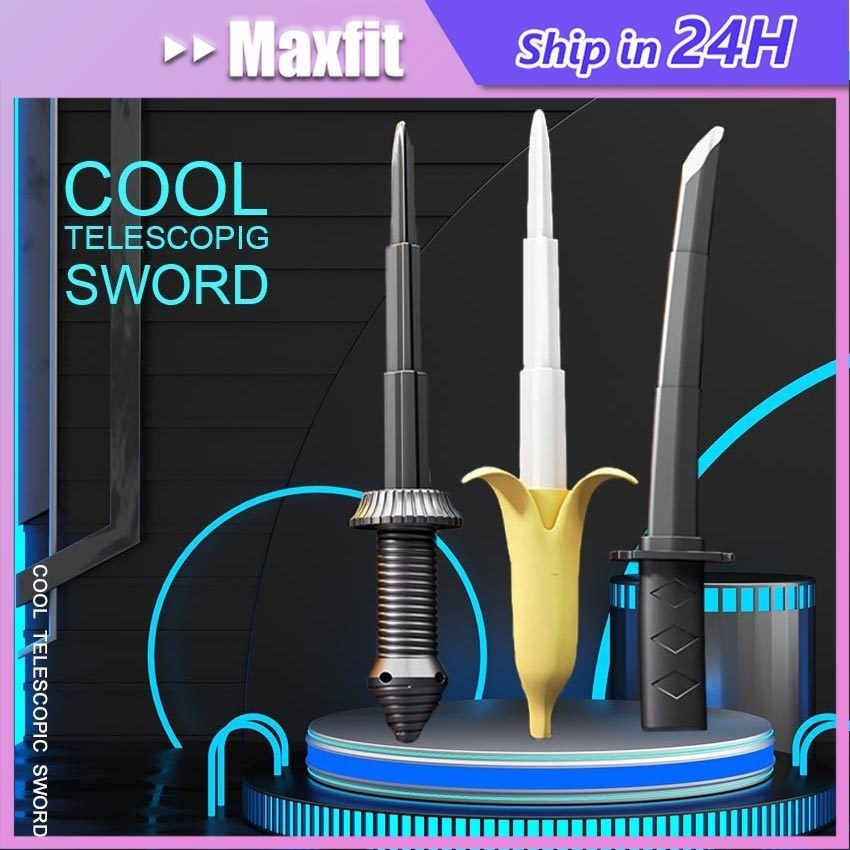 Mainan Anak Pedang Teleskopik Lucu Model Pisang & Pedang Samurai Sword Toys Pisau Gravity Fidget Toy