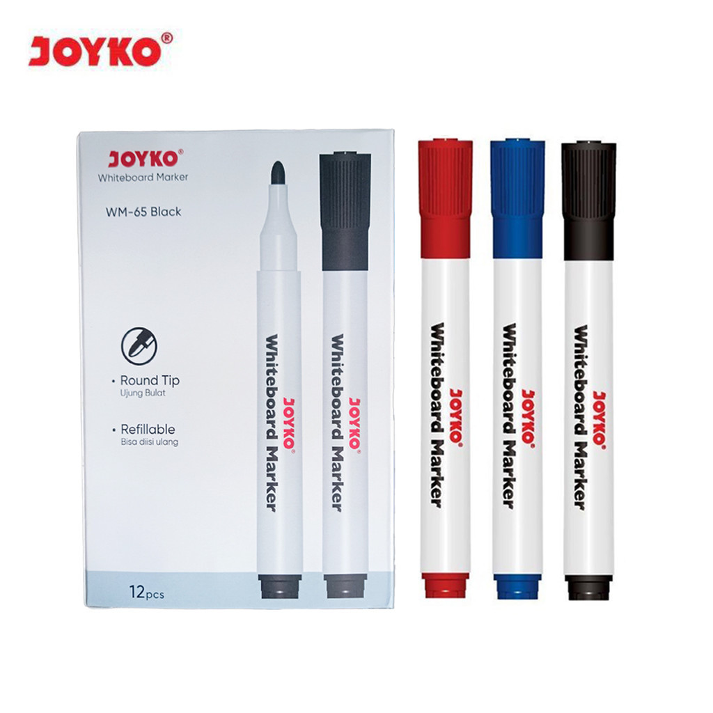 

Joyko Spidol Papan Tulis WM-65 1 Pak | Sepidol Whiteboard Warna Hitam Biru Merah 1 Pack