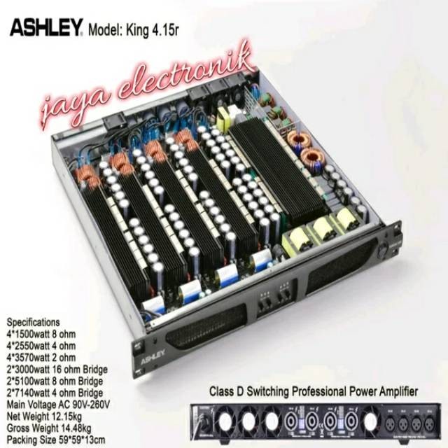 Power Ashley king 4.15r ORIGINAL 4 channel amplifier class D