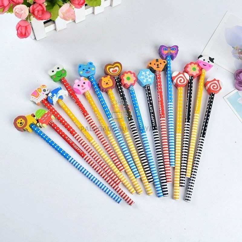 

⭐ PGS ⭐Pensil dan Penghapus Lucu Unik Karakter Hewan