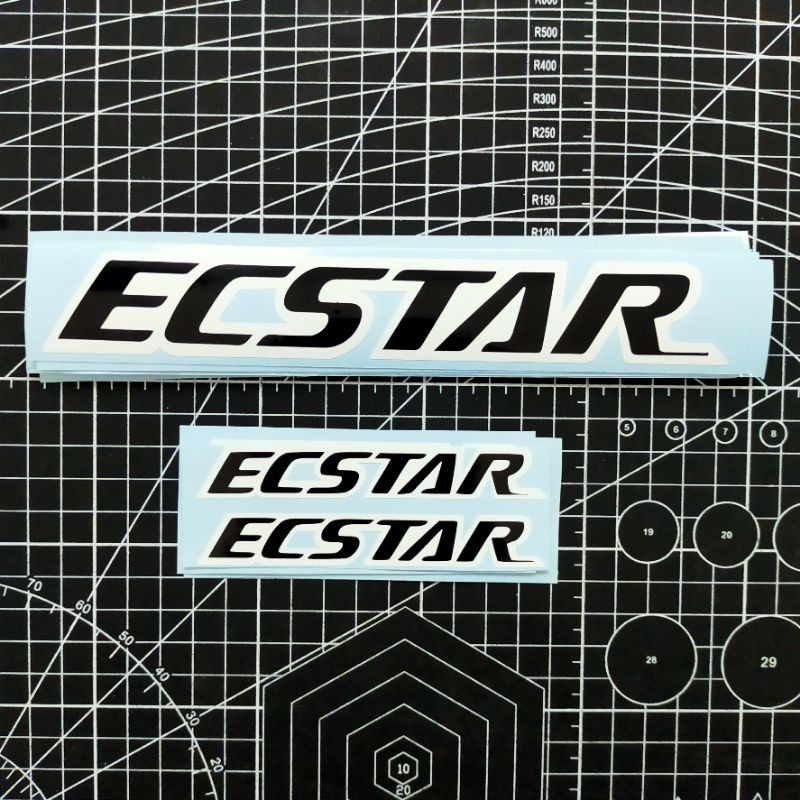 Stiker Cutting Sticker ECSTAR 2 layer Hitam & Putih stiker
