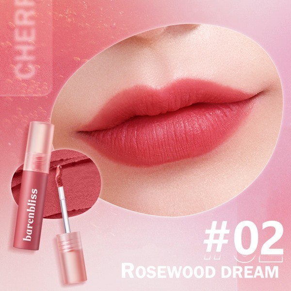 (NEW) -BNB Barenbliss Cherry Makes Cheerful Lip Velvet - 02 Rosewood