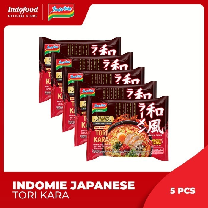 

5 pcs Indomie Mie Instant Tori Kara Ramen kuah Rasa Ayam Pedas 89gr