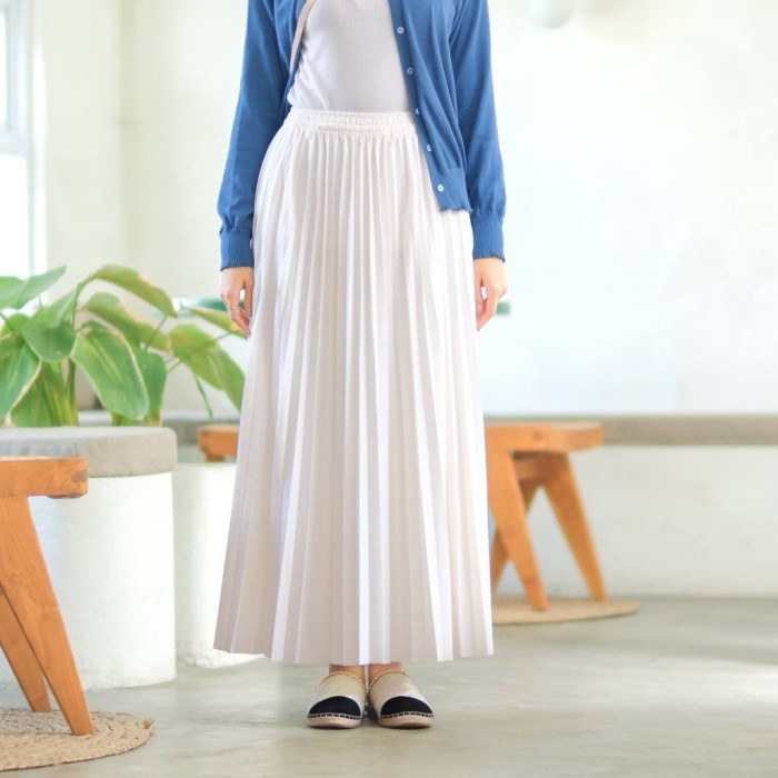 Rok Plisket Rania  Saku Polos - Mint, Non Saku Rania