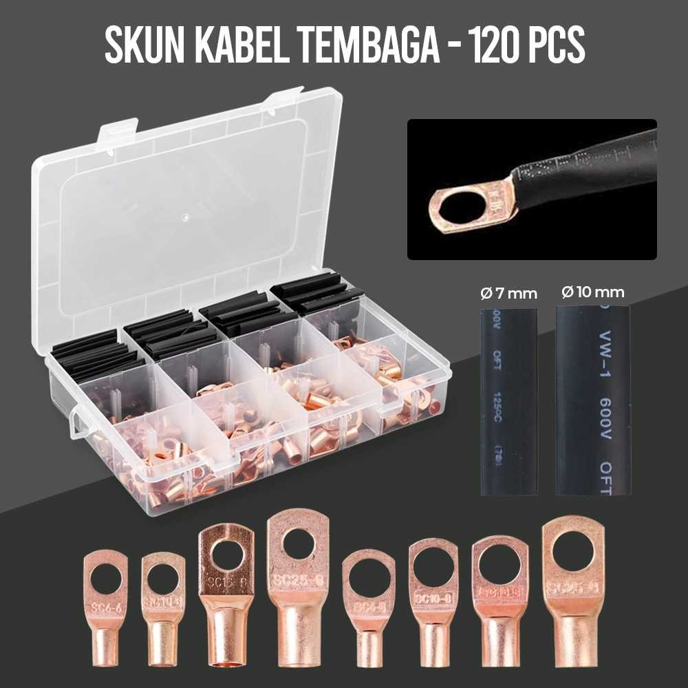 120pcs Skun Ring Tembaga Untuk Kabel Kelistrikan Terminal Wire Crimp Connector - SC6-25