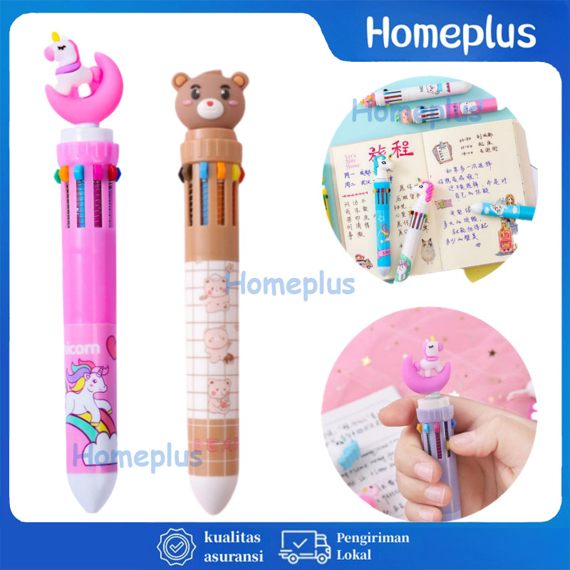 

HomePlus Bulpen 10 Warna Bermotif Lucu Pulpen Anak Karakter Motif Dino Unicorn Rabbit Bermotif lucu Pulpen Pulpen Anak Anak