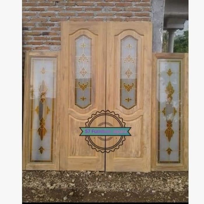 promo Pintu untuk rumah kayu hati - pintu kusen jendela kaca modern jati