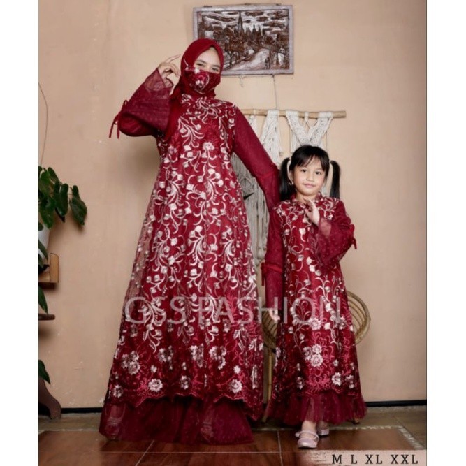 Kebaya Couple Gamis Modern Brokat Tulle Tessa/ Kebaya Muslim Modern/ Gamis Pesta/ Kebaya Lamaran/ Ke