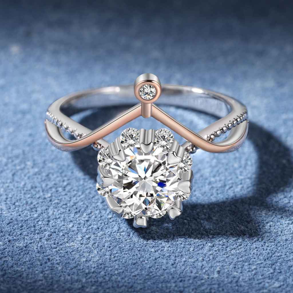 Cincin Moissanite 1 Karat Cincin Moissanite Sertifikat GRA Cincin Mossanite Asli Cincin Berlian Wani