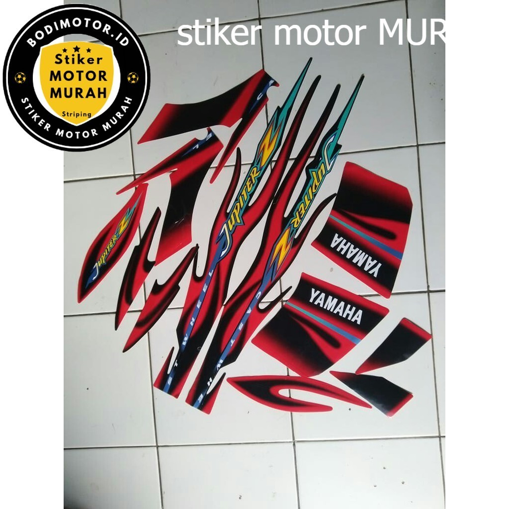 stiker striping yamaha jupiter z cw 2005 hitam merah