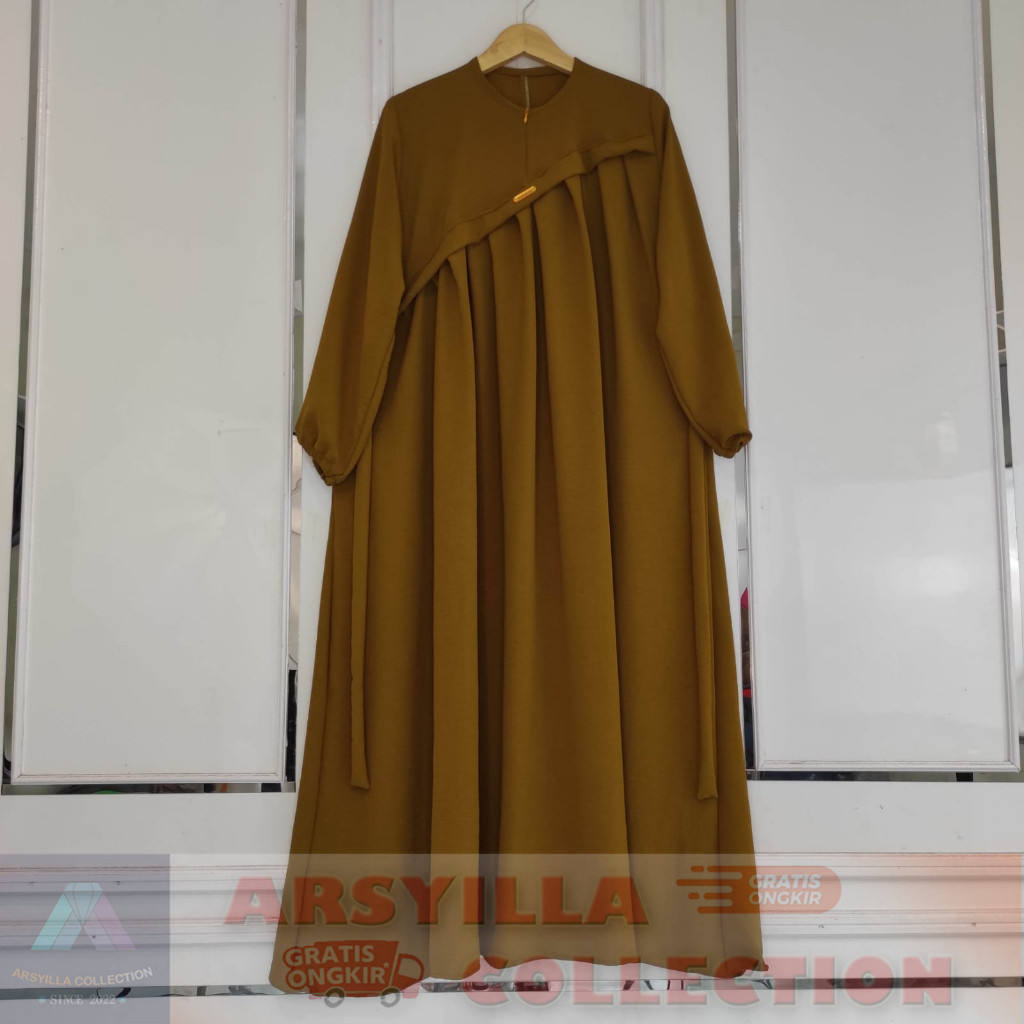 PROMO | ELIF DRESS - Gamis Jumbo Polos LD 130cm Soft Crinkle Airflow Premium| TERLARIS