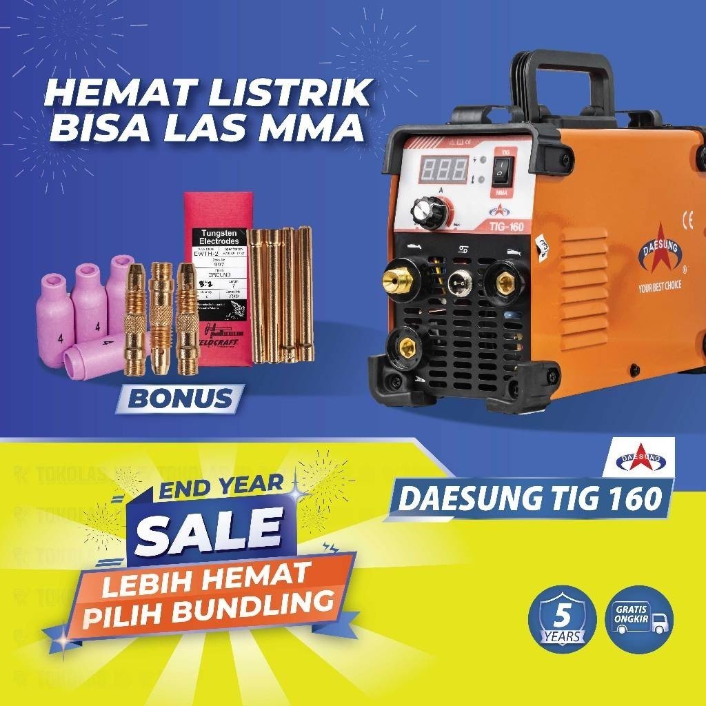 Mesin Travo Las Inverter Daesung TIG ARGON TIG 160 TIG160 TIG-160