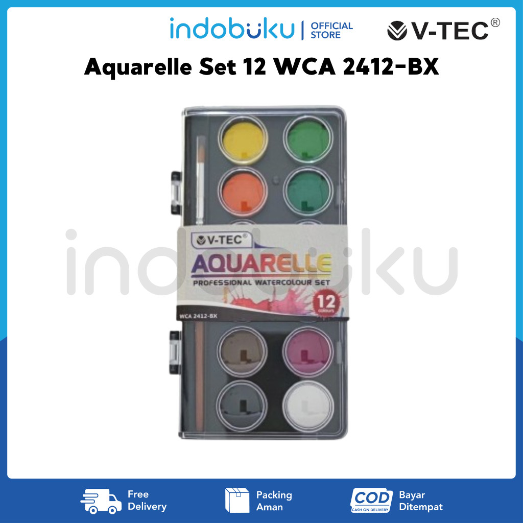

Aquarelle WaterColour Set 12 Warna V-TEC WCA 2412-BX