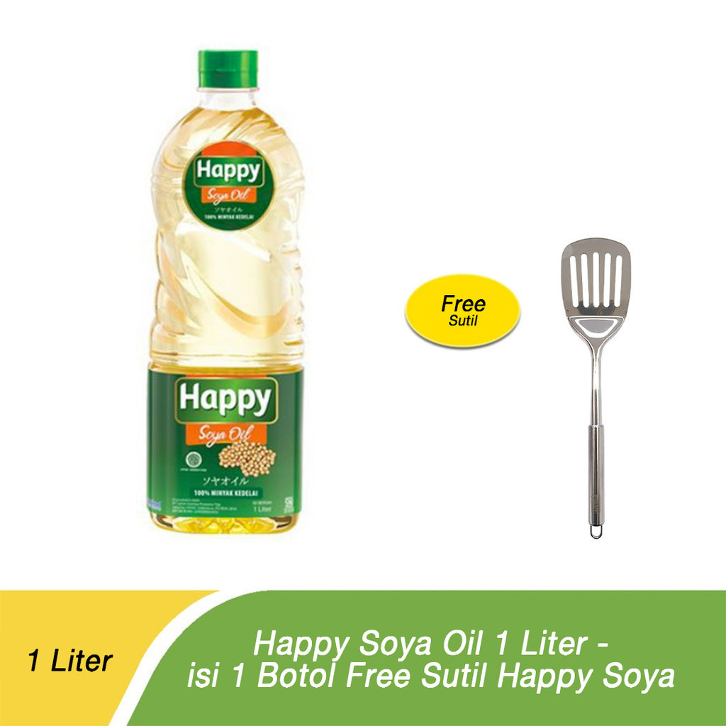 

Happy Soya Oil 1 Liter - isi 1 Botol Free Sutil Happy Soya