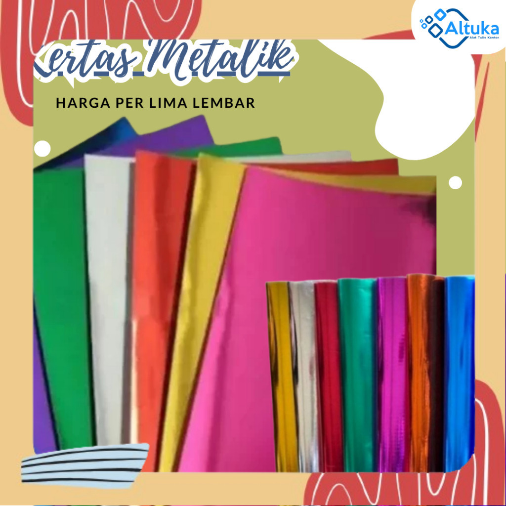 

(5pcs) Kertas Metalik Kertas kado Gliter Polos Gilap