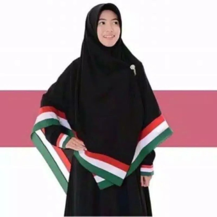 HIJAB JILBAB KHIMAR KRUDUNG PALESTINA 130x130cm DAN 150X150CM - 130x130