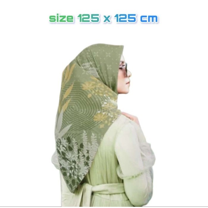 HIJAB SYARI SEGIEMPAT MOTIF ARTERI JILBAB VOAL  KERUDUNG JUMBO - Hitam