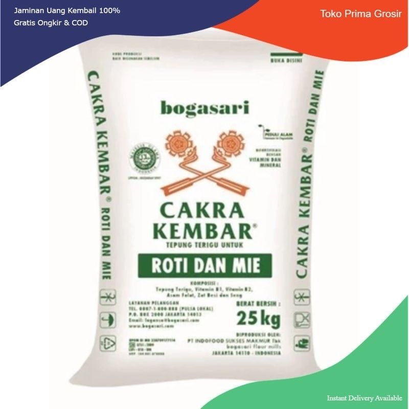 

Tepung Terigu Cap Cakra Curah Asli Kemasan 1 Kg/ Bahan Kue/ Bahan Masak