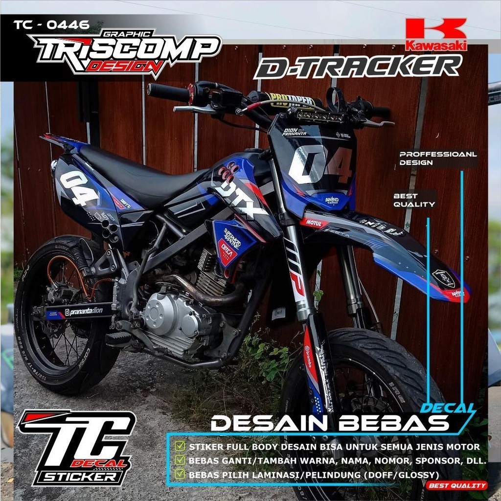 Sticker Decal Dtracker lama kombinasi Hologram super glossy mengkilap desain custom bisa reques - St